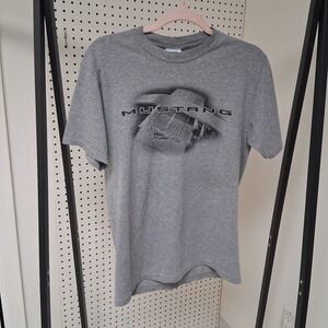 Ford Mustang Graphic Tee M Gray Vintage Style Muscle Car Shirt Ford Licensed Y2K